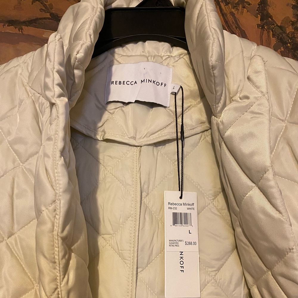 Rebecca Minkoff White Quilted Puffer Trench Coat - Picture 6 of 11